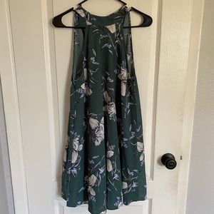 Teal floral shift dress